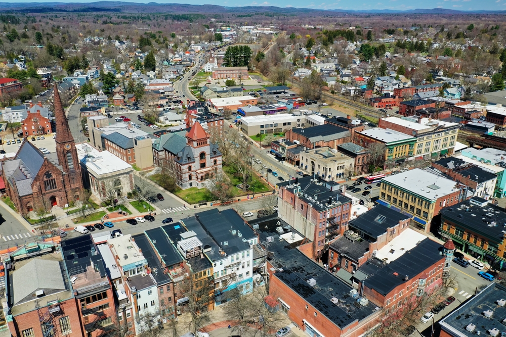 Aerial view of Northampton, MA